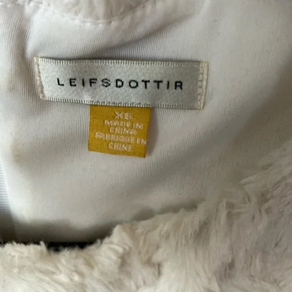 Anthropologie x Leifsdottir | Cream White Lined Faux Fur Top Exposed zip… - Picture 9 of 13